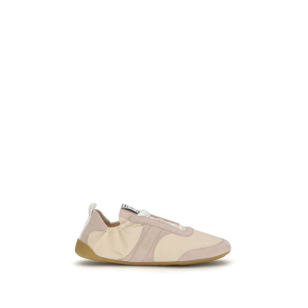 Chloé Beigefarbene Sportschuhe aus Nylon