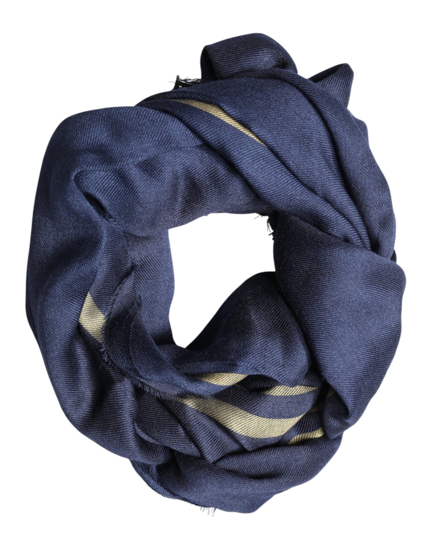 Dolce & Gabbana Blauer Kaschmir-Nackenwickel-Schal mit Fransen