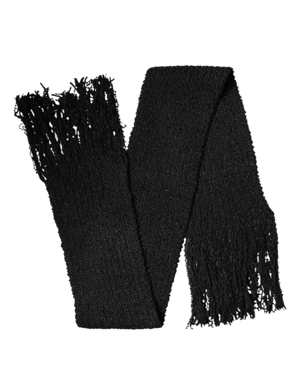 Dolce & Gabbana Black Fringed Cashmere Scarf