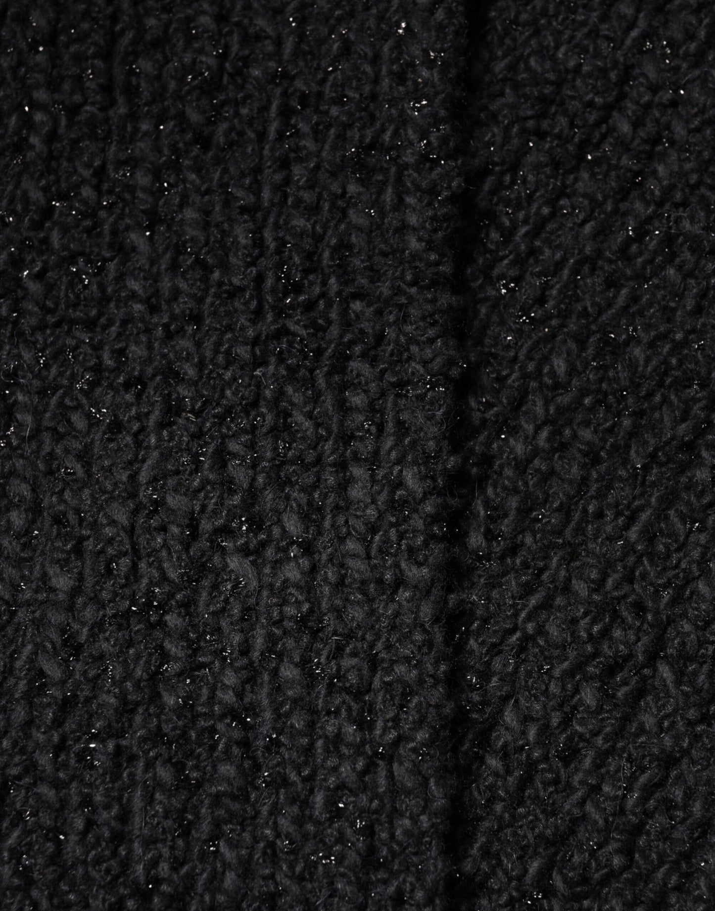 Dolce & Gabbana Schwarzer Kaschmir-Strickschal mit Fransen