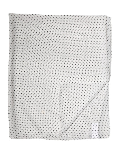 Dolce & Gabbana Weiße Polka Dot Schal aus Polyester