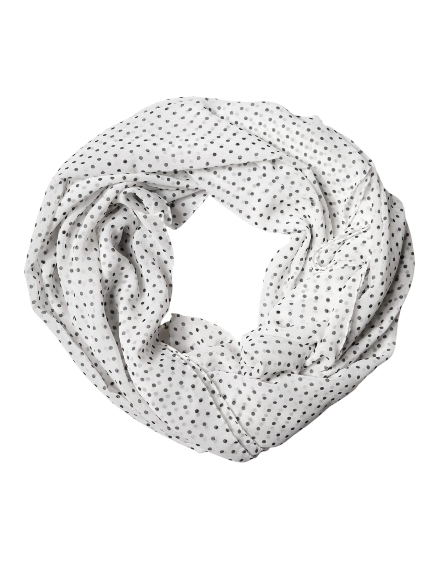 Dolce & Gabbana Weiße Polka Dot Schal aus Polyester