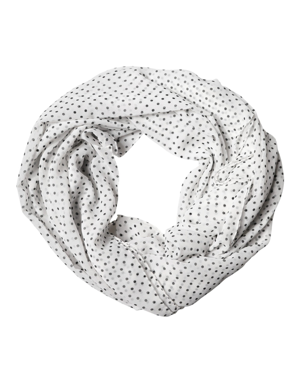 Dolce & Gabbana Weiße Polka Dot Schal aus Polyester