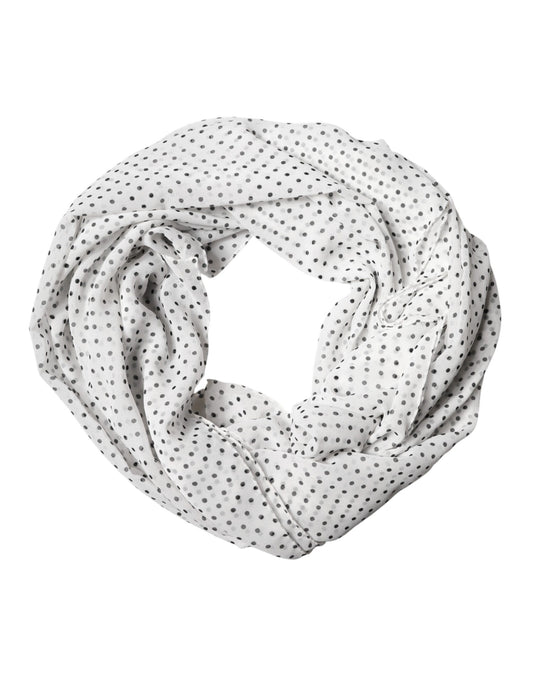 Dolce & Gabbana Weiße Polka Dot Schal aus Polyester