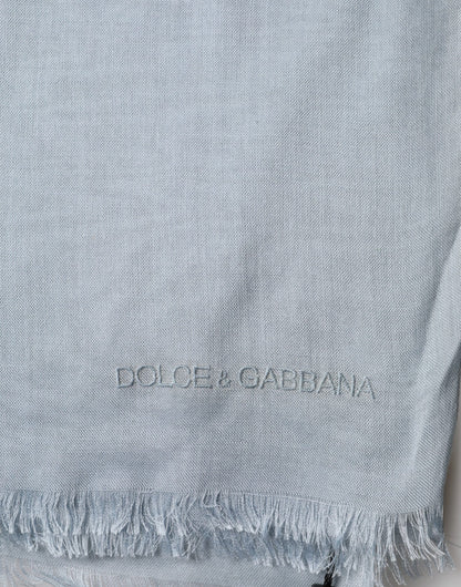 Dolce & Gabbana Hellblauer Kaschmir-Strickschal