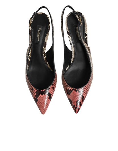 Dolce & Gabbana Mehrfarbige Leder-Slingback-Pumps