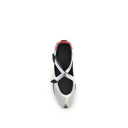 The Attico Silberne Ballerinas aus Polyurethan