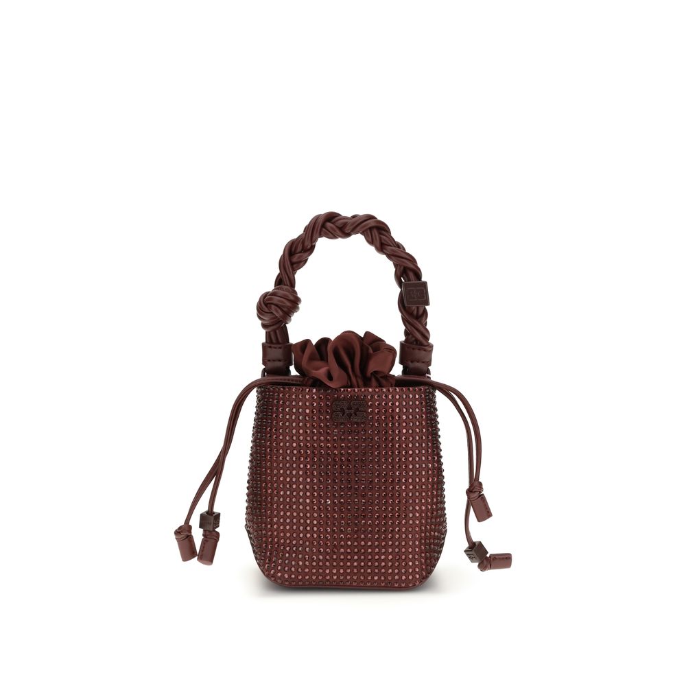 Ganni Handtasche aus recyceltem Polyester in Bordeaux
