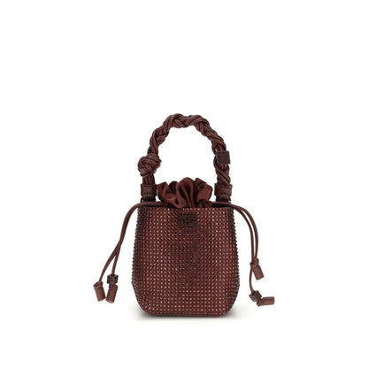 Ganni Handtasche aus recyceltem Polyester in Bordeaux