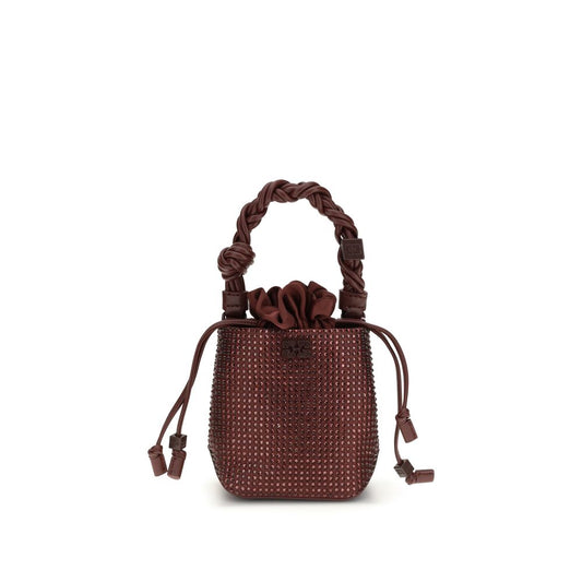 Ganni Handtasche aus recyceltem Polyester in Bordeaux