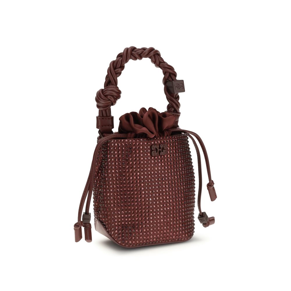 Ganni Handtasche aus recyceltem Polyester in Bordeaux