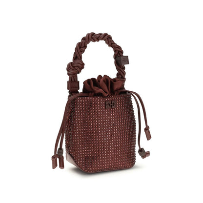 Ganni Handtasche aus recyceltem Polyester in Bordeaux