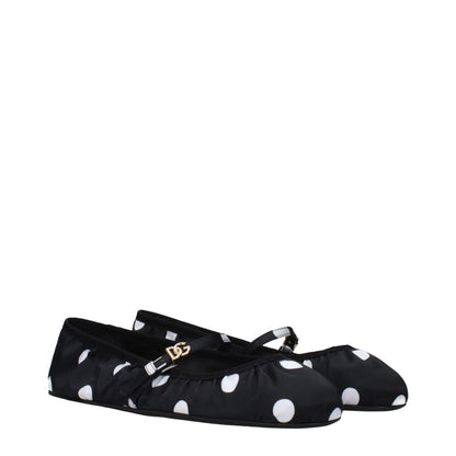 Dolce & Gabbana Schwarze Ballerinas aus Stoff