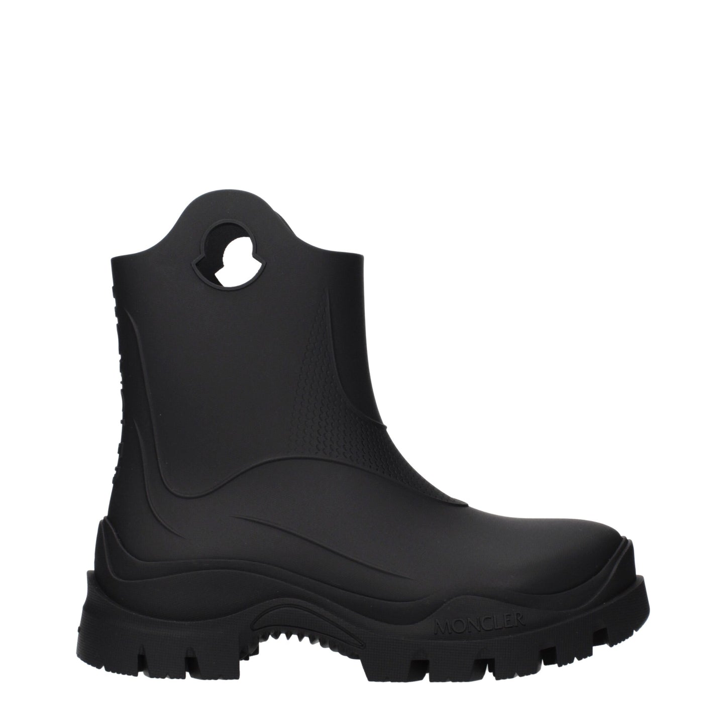 Moncler Schwarze Ankle Boots aus Baumwolle