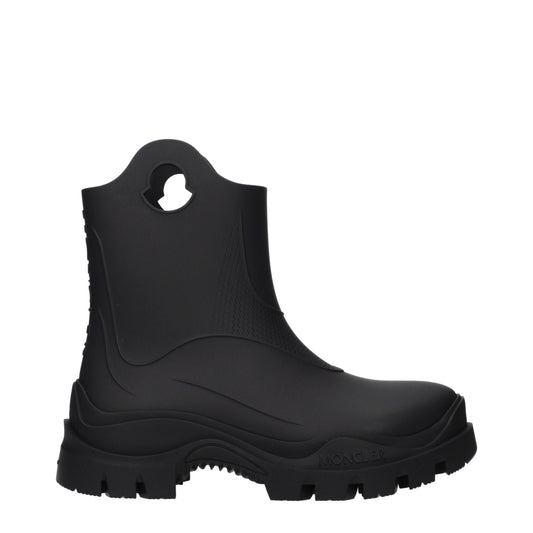 Moncler Schwarze Ankle Boots aus Baumwolle