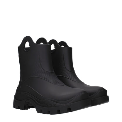 Moncler Schwarze Ankle Boots aus Baumwolle