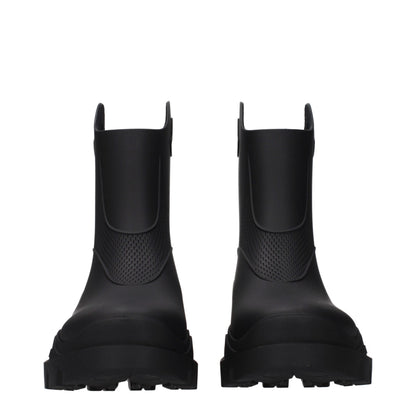 Moncler Schwarze Ankle Boots aus Baumwolle