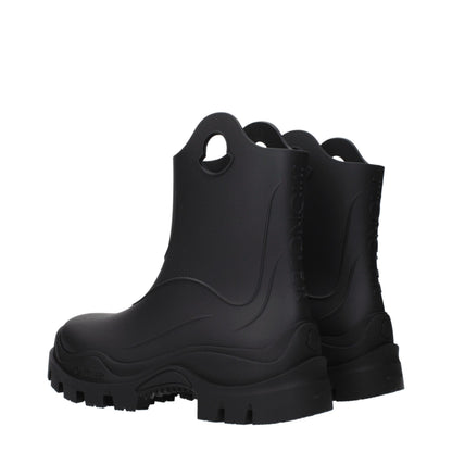 Moncler Schwarze Ankle Boots aus Baumwolle