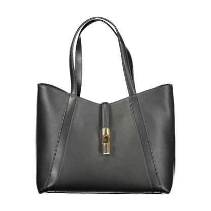 Furla Schwarze Leder Damentasche