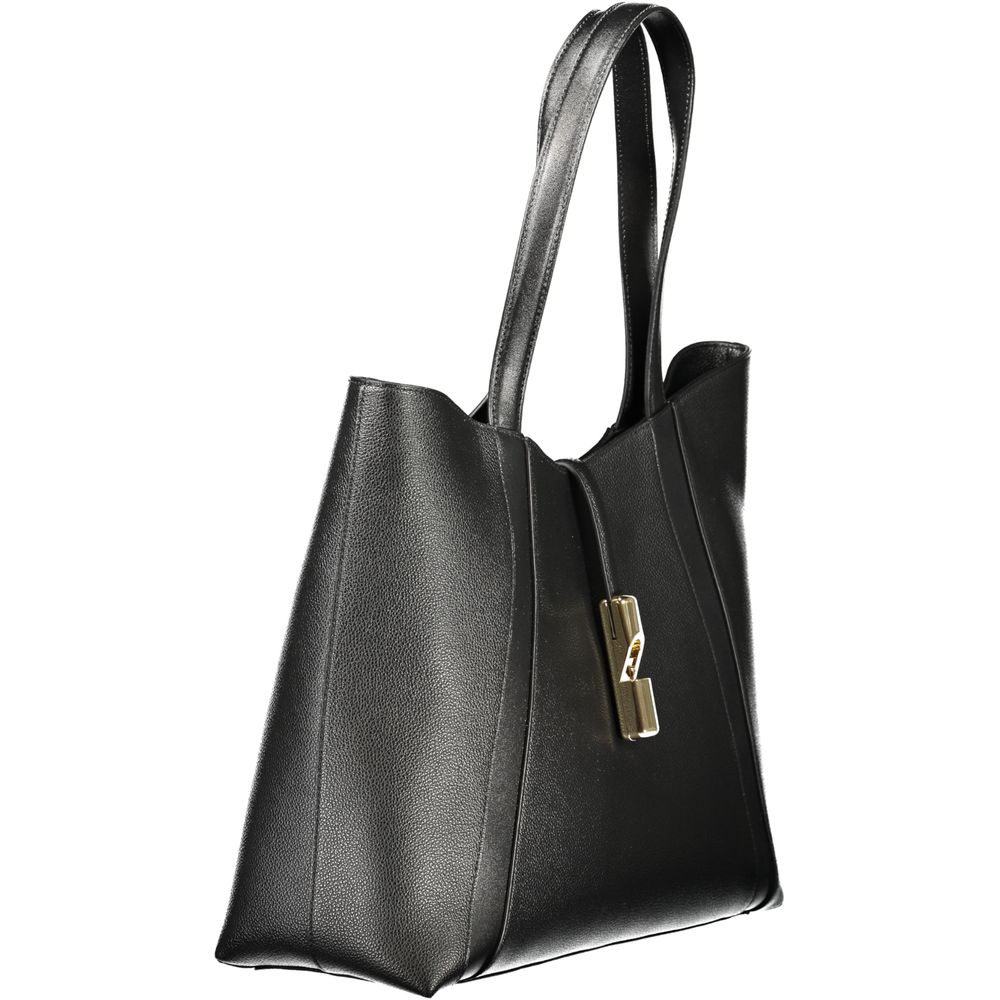 Furla Schwarze Leder Damentasche