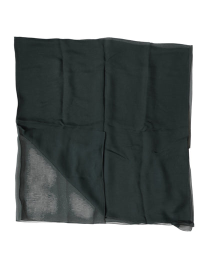 Dolce & Gabbana Dunkelgrüner Seiden-Halstuch-Foulard Schal