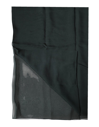 Dolce & Gabbana Dunkelgrüner Seiden-Halstuch-Foulard Schal