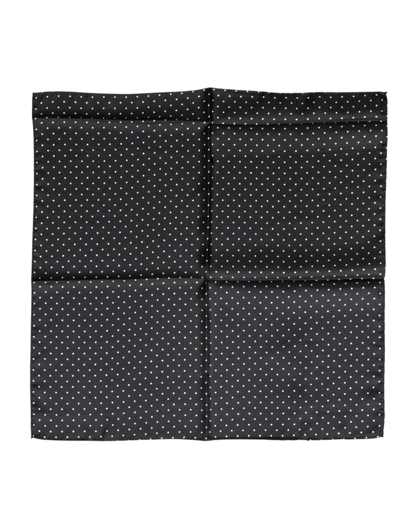 Dolce & Gabbana Schwarzer Seiden-Foulard-Schal mit Polka-Dot-Muster