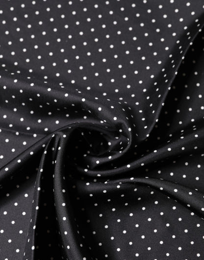 Dolce & Gabbana Schwarzer Seiden-Foulard-Schal mit Polka-Dot-Muster