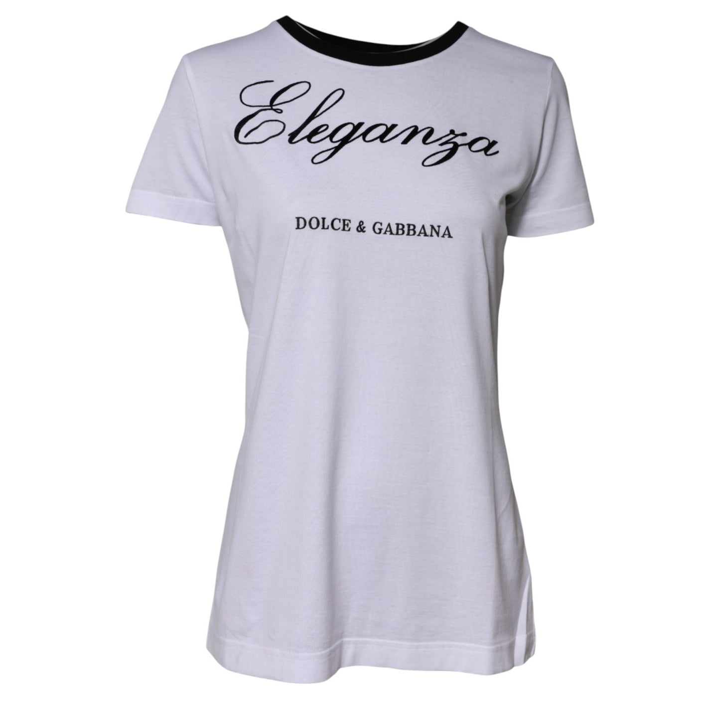 Dolce & Gabbana Weißes Eleganza Baumwoll-Rundhals-T-Shirt