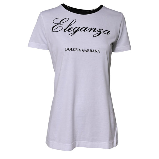 Dolce & Gabbana Weißes Eleganza T-Shirt aus Baumwolle
