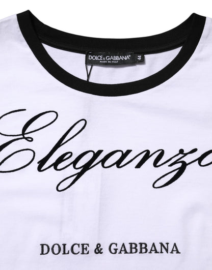 Dolce & Gabbana Weißes Eleganza Baumwoll-Rundhals-T-Shirt