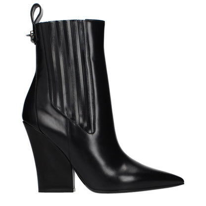 Valentino Garavani Schwarze Leder-Stiefeletten