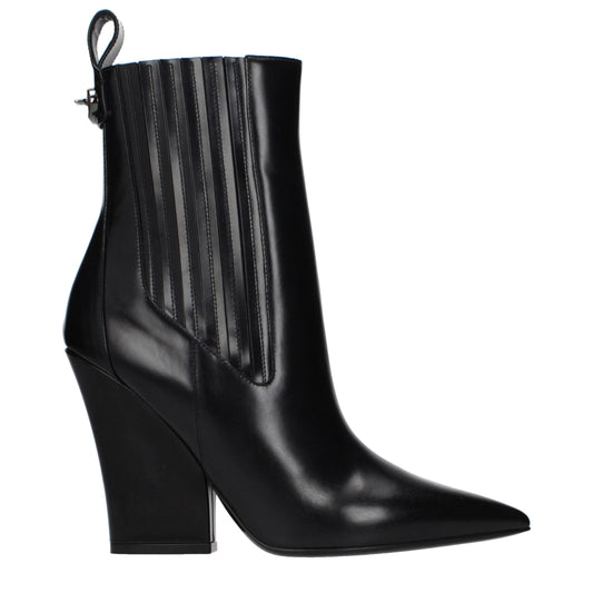 Valentino Garavani Schwarze Leder-Stiefeletten