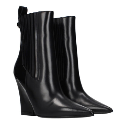 Valentino Garavani Schwarze Leder-Stiefeletten