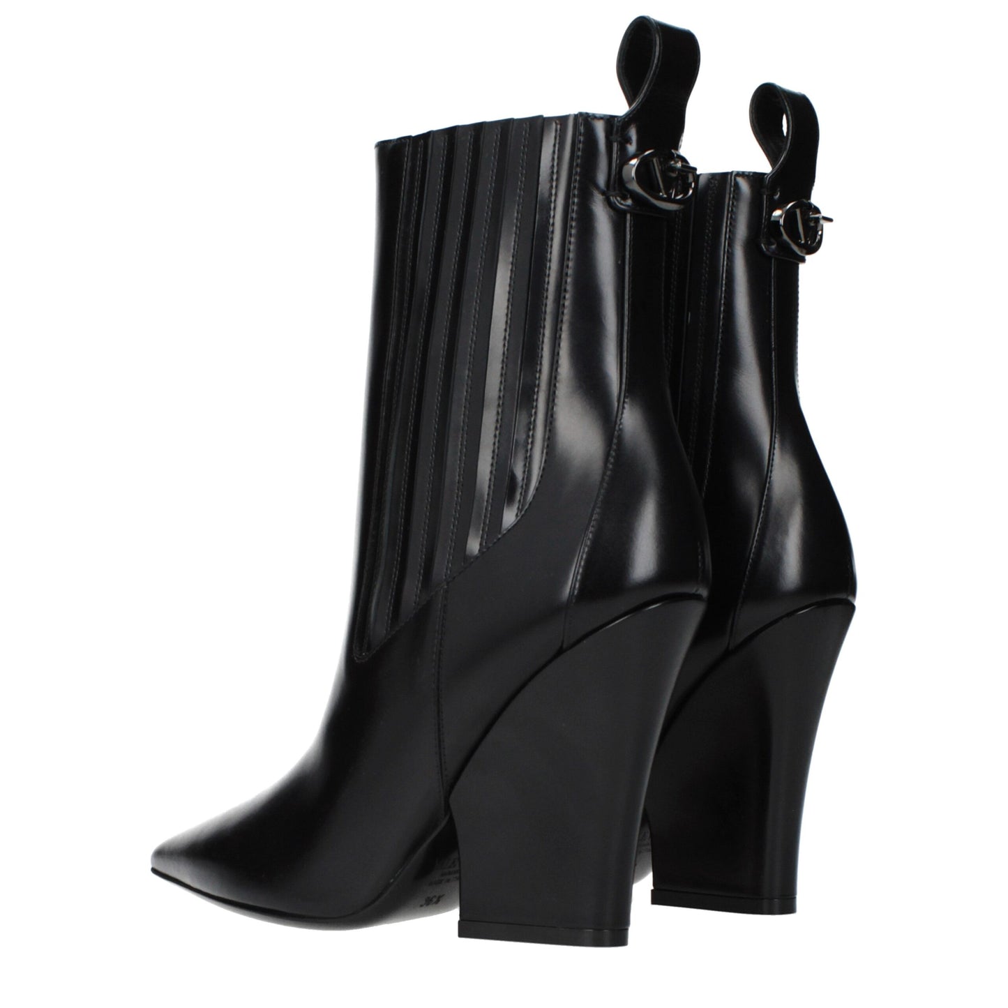 Valentino Garavani Schwarze Leder-Stiefeletten