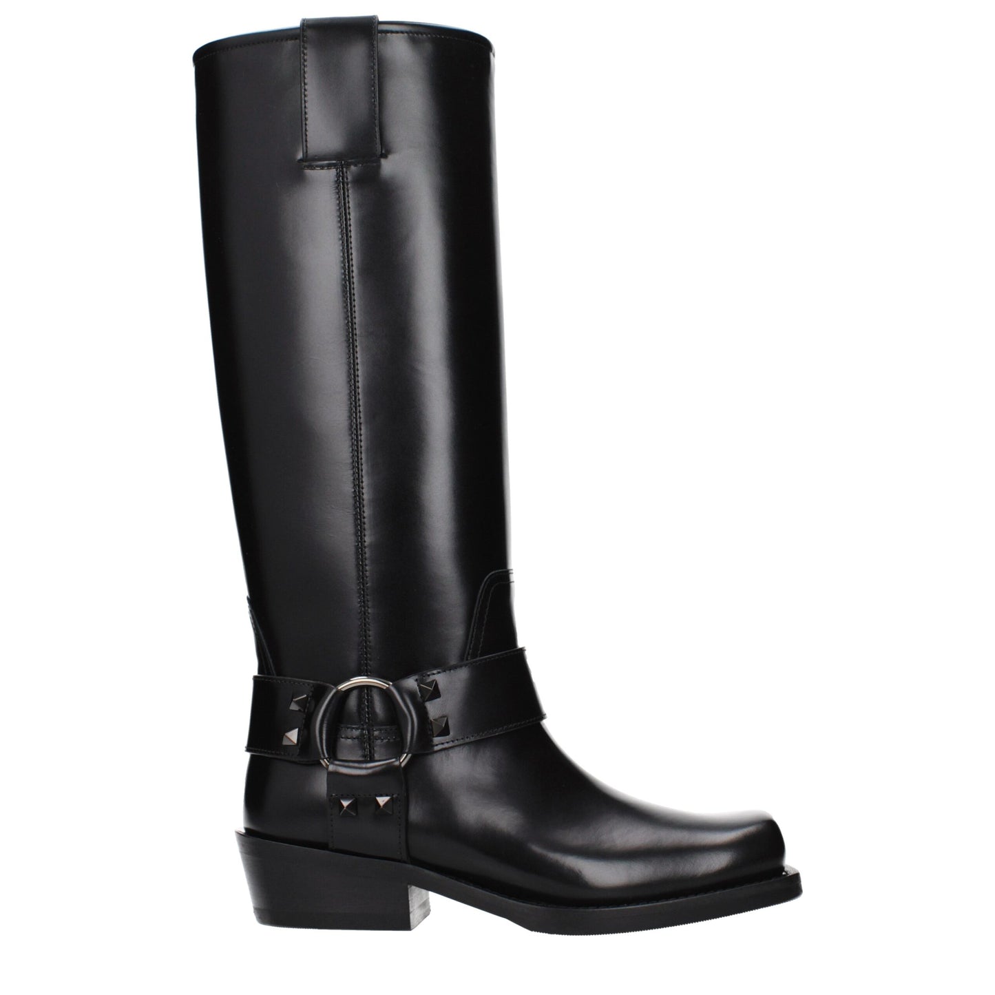 Valentino Garavani Schwarze Lederstiefel