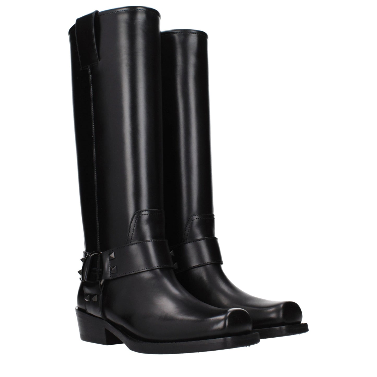 Valentino Garavani Schwarze Lederstiefel