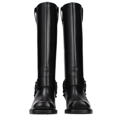 Valentino Garavani Schwarze Lederstiefel