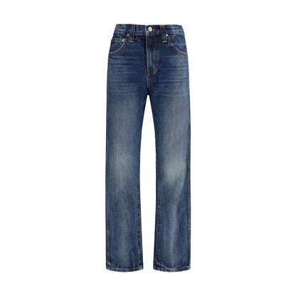 Khaite Blaue High-Waist Jeans aus Baumwolle