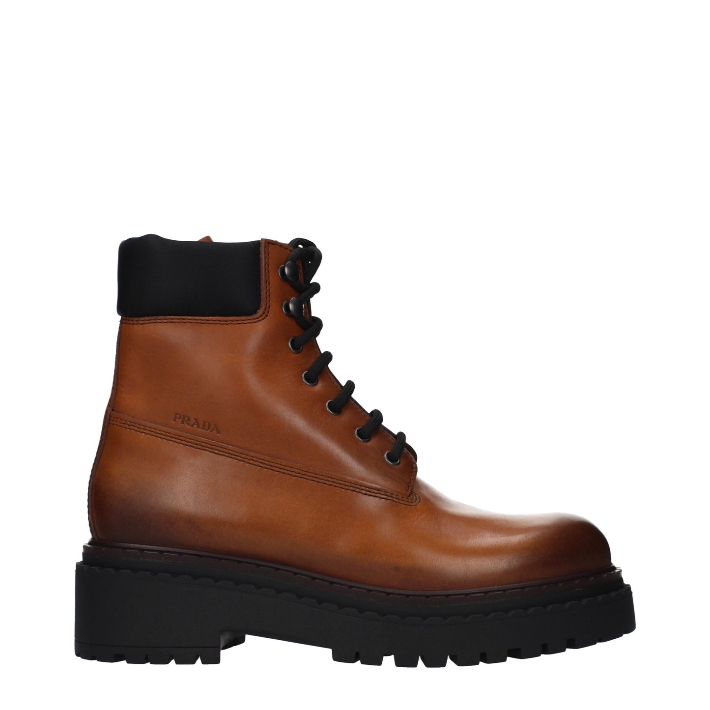 Prada Braune Lederstiefeletten