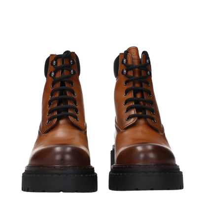 Prada Braune Lederstiefeletten