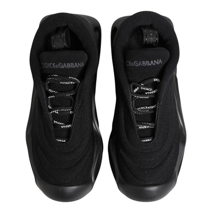 Dolce & Gabbana Schwarze Slip-On Low-Top Wave Sneaker Schuhe