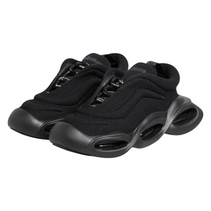 Dolce & Gabbana Schwarze Slip-On Low-Top Wave Sneaker Schuhe