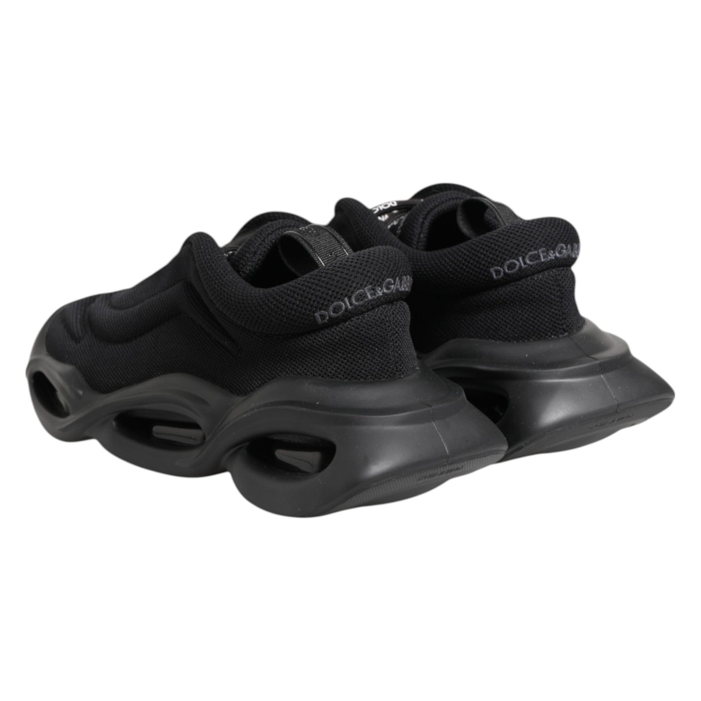 Dolce & Gabbana Schwarze Slip-On Low-Top Wave Sneaker Schuhe