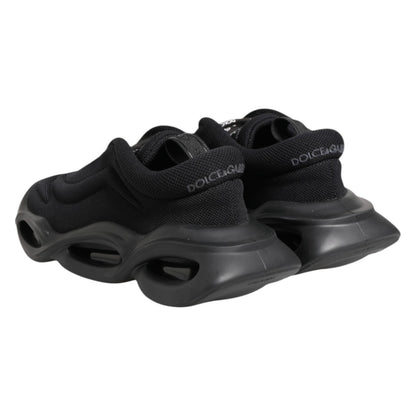 Dolce & Gabbana Schwarze Slip-On Low-Top Wave Sneaker Schuhe