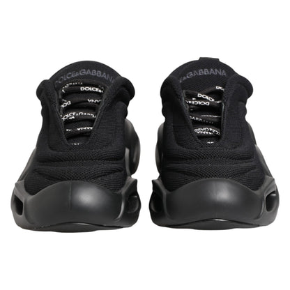 Dolce & Gabbana Schwarze Slip-On Low-Top Wave Sneaker Schuhe