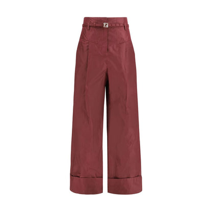 Fendi Seidenhose in Bordeauxrot