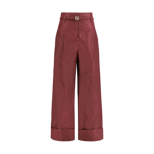 Fendi Seidenhose in Bordeauxrot